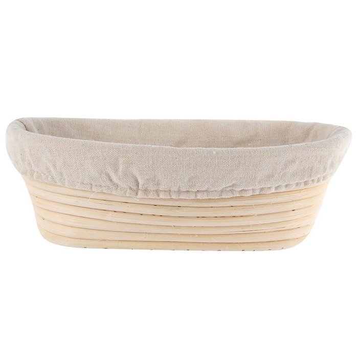 EXIU Oval Banneton Brotform Rising Dough Bread Proofing Rattan Basket & Liner N2