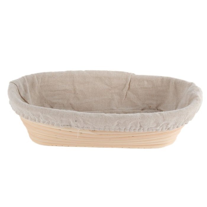 EXIU Oval Banneton Brotform Rising Dough Bread Proofing Rattan Basket & Liner N4