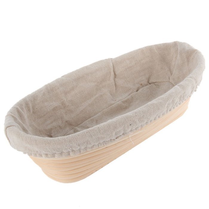 EXIU Oval Banneton Brotform Rising Dough Bread Proofing Rattan Basket & Liner N5