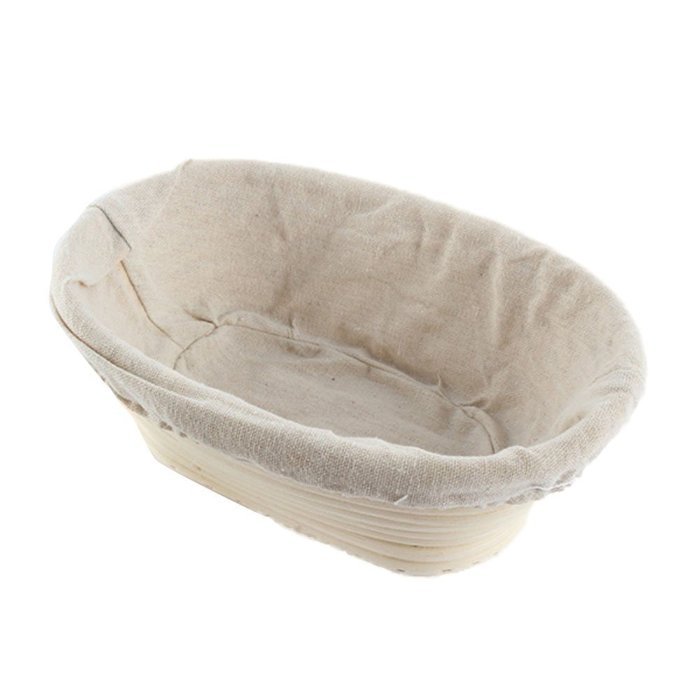 EXIU Oval Banneton Brotform Rising Dough Bread Proofing Rattan Basket & Liner N8