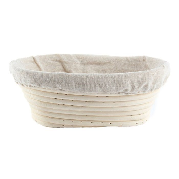 EXIU Oval Banneton Brotform Rising Dough Bread Proofing Rattan Basket & Liner N9