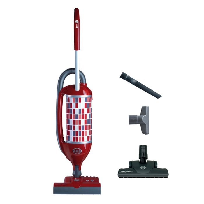 Sebo Vacuums 9809AM Felix Premium Rosso Upright Vacuum with Parquet, Red/Gray - Corded