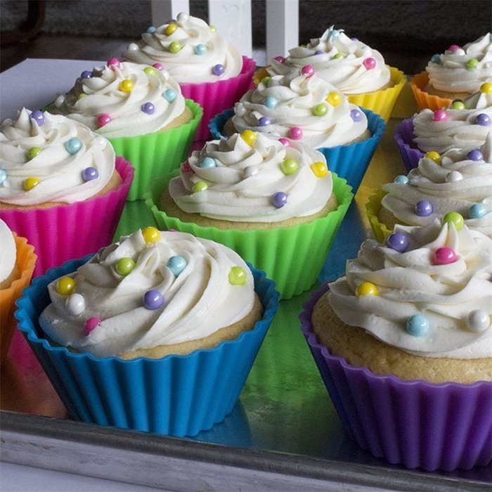 Phifo Nonstick Muffin Pan 12 Cup + 12 Removable Silicone Cupcake Holders. Premium Cupcake Pan + Cupcake Baking... N8