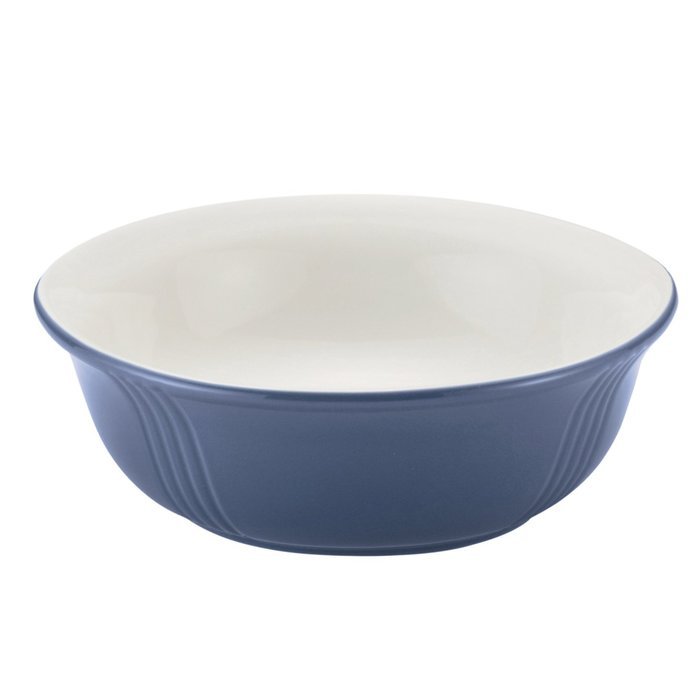 Paula Deen Savannah Collection Stoneware 24-Oz. Serve & Save Round Container with Silicone Lid, Blueberry N2