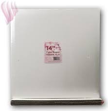 14" Square Coated Cakeboard, 6 count
