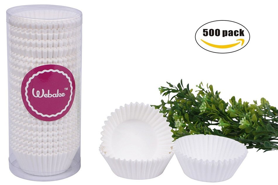 Webake 500 Count Standard Size White Paper Cupcake Liners, Baking Cups, Cupcake Liners Paper, Muffin Cups N3