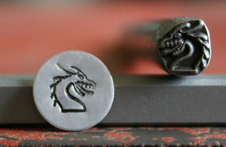 SUPPLY GUY 3, 5 or 7mm Single Metal Punch Design Stamp: Animals, Made in USA (not a set) (DRAGON SGDK-6)
