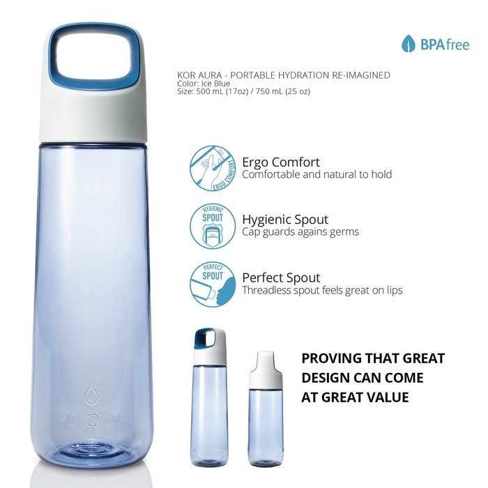 KOR 500 mL AURA Water Bottle Pink N19