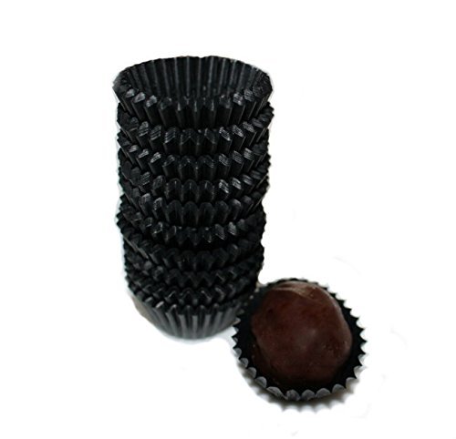 Glassine Chocolate Candy Cups No.4 - 1''x3/4'' - Black - 300pcs