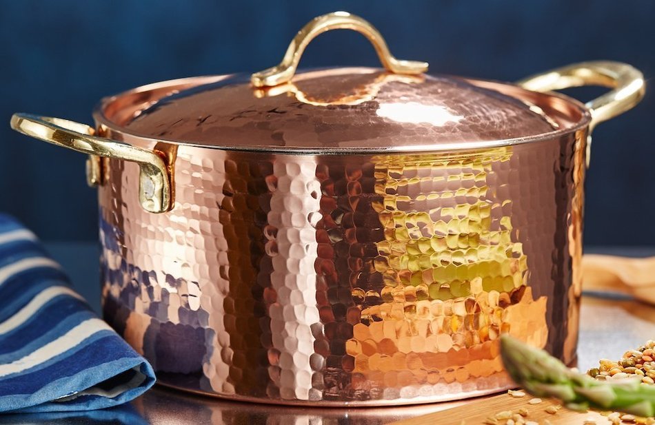 New DEMMEX 1.2MM Thick Hammered Copper Soup Pot Stew Pan Casserole, 3.4 Quart (3.4 Quart) N3