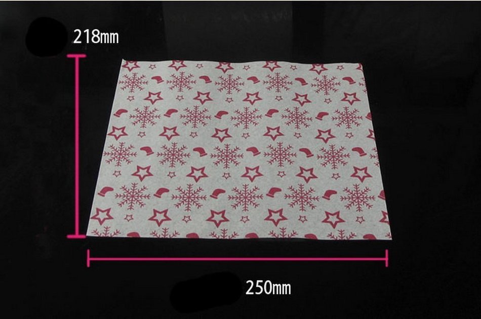 Fried Food Oil-Proof Papers Cute Snowflake Baking Paper, 50 Pcs N2