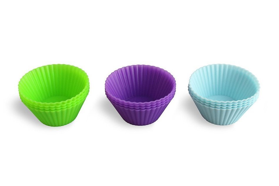 Houron Reusable Silicone Baking Cups Muffin Cupcake Liners DIY Molds (Small Assorted/12-Pack) N2