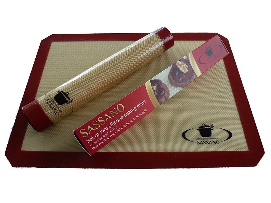 Silicone Baking Mat - 2 Pack Set By Sassano - Non Stick US 1/2 Size 16 1/2" X 11 5/8" N7