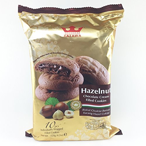 10 PCS 4.2 oz.ITALIAN TASTE HAZELNUT CHISPY CHOCOLATE CREAM FILLED COOKIES