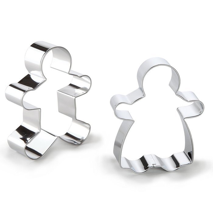 Bakerpan Stainless Steel Cookie Cutter Gingerbread Boy & Girl Set