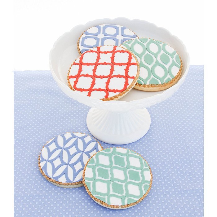 Sweet Elite Tools- Modern Square Element Cutter Set of 9 cutters for rolled fondant and gum paste- By Marina Sousa N6