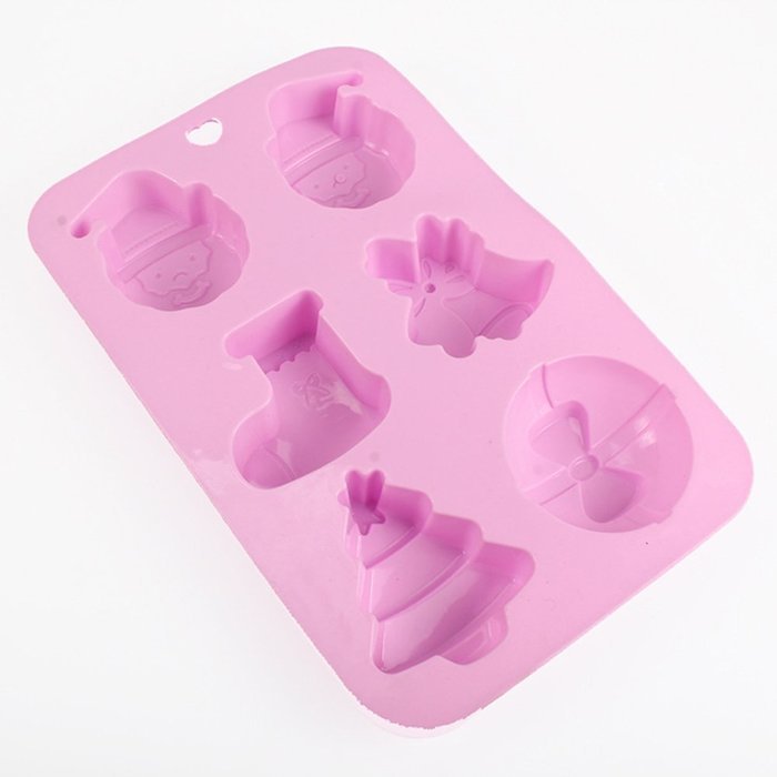 Always Your Chef 6-Cavity Silicone Baking Cups, Candy Molds & Chocolates Molds & Ice Cube Trays, Christmas Theme...