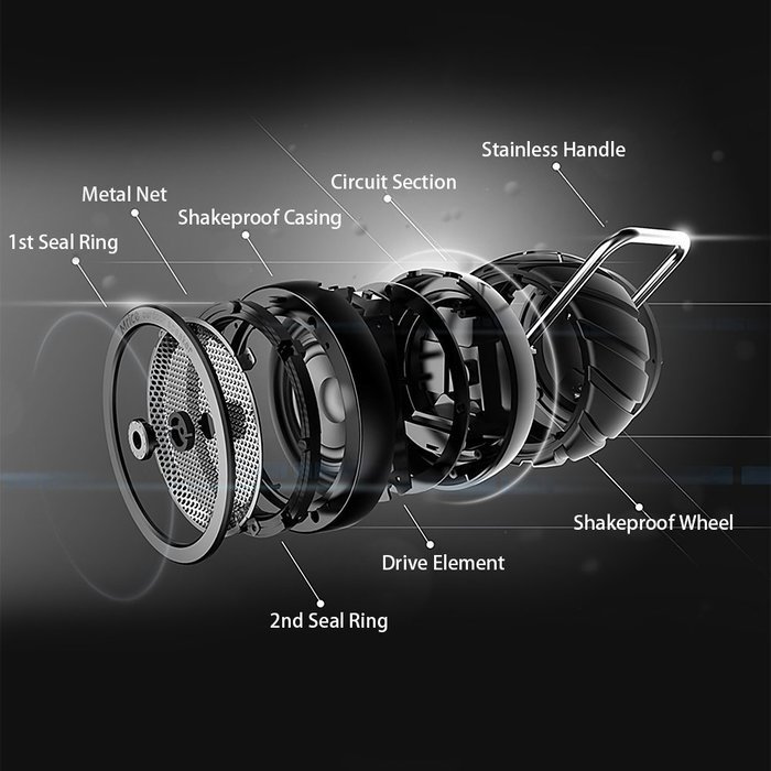 Mrice Tire-Shaped Portable Wireless Bluetooth Water Resistant Shower Speaker with 3W Strong Bass Driver Build... N5