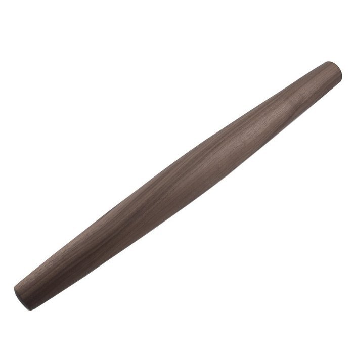 Black Walnut French Style Rolling Pin: Tapered Solid Wood Design.