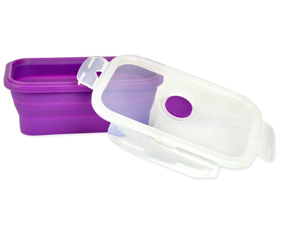 DII Silicone Collapsible, Airtight Food Storage Containers, Dishwasher & Microwave Safe, BPA Free, Snap On Lid... N3