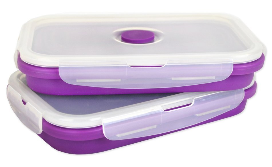 DII Silicone Collapsible, Airtight Food Storage Containers, Dishwasher & Microwave Safe, BPA Free, Snap On Lid... N4
