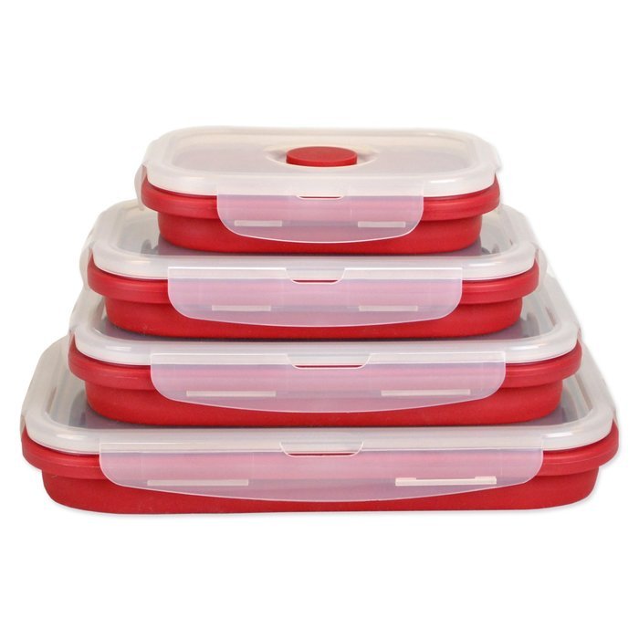 DII Silicone Collapsible, Airtight Food Storage Containers, Dishwasher & Microwave Safe, BPA Free, Snap On Lid... N11