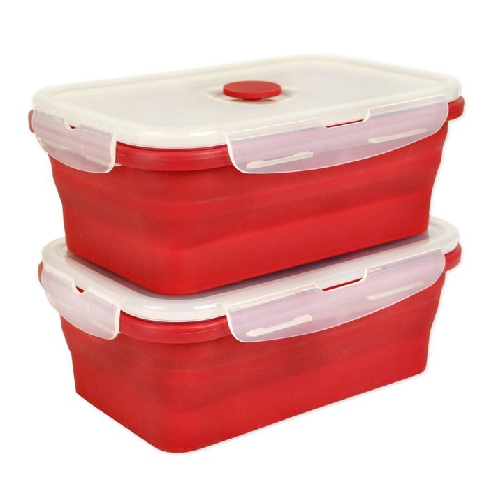 DII Silicone Collapsible, Airtight Food Storage Containers, Dishwasher & Microwave Safe, BPA Free, Snap On Lid... N33