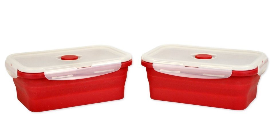 DII Silicone Collapsible, Airtight Food Storage Containers, Dishwasher & Microwave Safe, BPA Free, Snap On Lid... N34