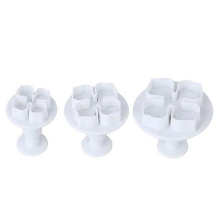 Rokou DIY 3pcs Hydrangea Fondant Cake Decorating Sugar Craft Plunger Cutter Flower Mold Baking Tools N3