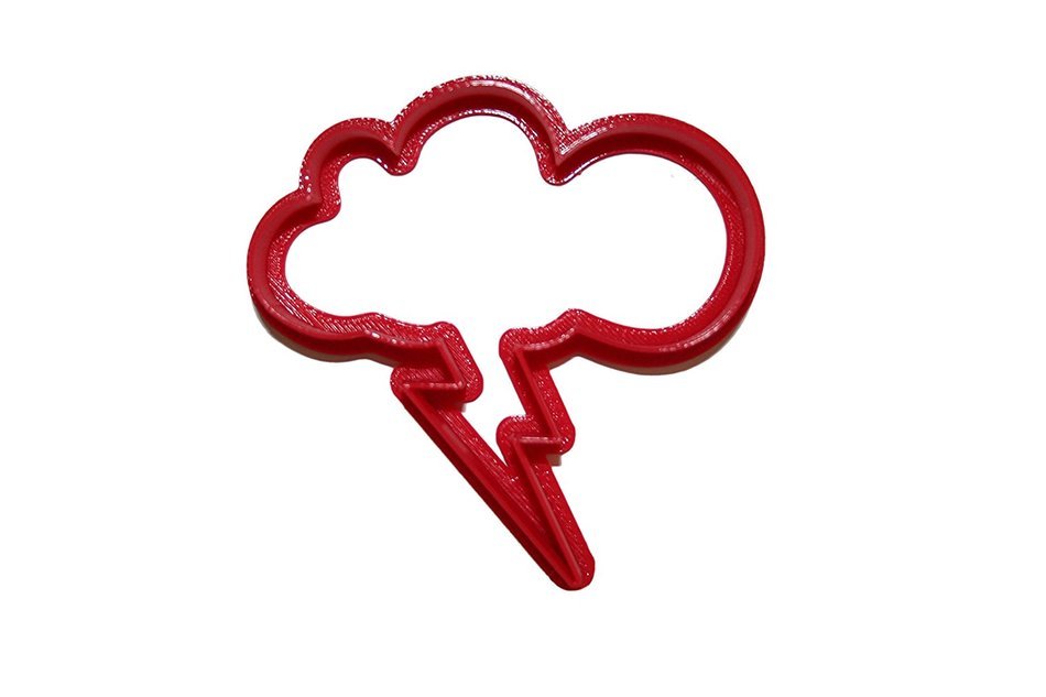 Cloud with Lightning Bolt Cookie Cutter N2