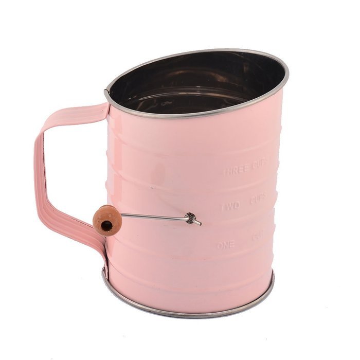uxcell Metal Fine Wood Knob Handle Kitchen Baking Hand Crank Flour Sifter Sieve