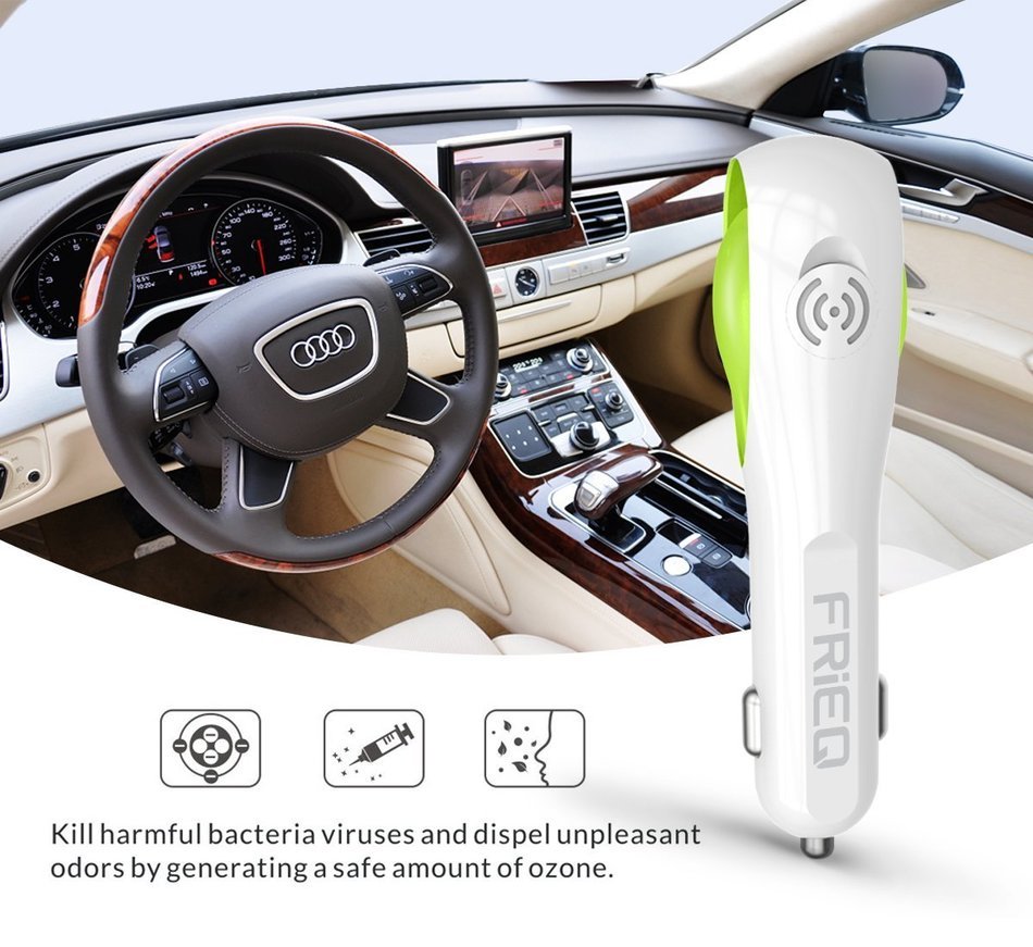 Car Air Purifier, FRiEQ Car Air Freshener and Ionic Air Purifier | Remove Dust, Pollen, Smoke and Bad Odors -... N14