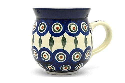 Polish Pottery Mug - 11 oz. Bubble - Peacock