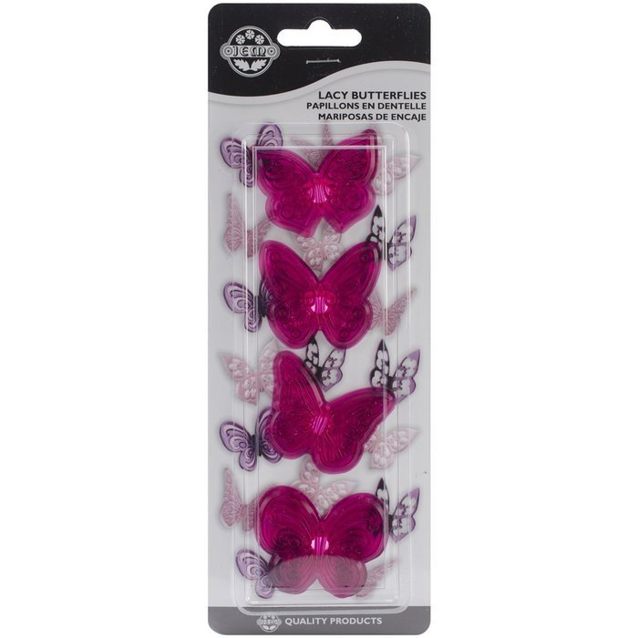PME 4-Piece Plastic Cutter Set, Lacy Butterflies