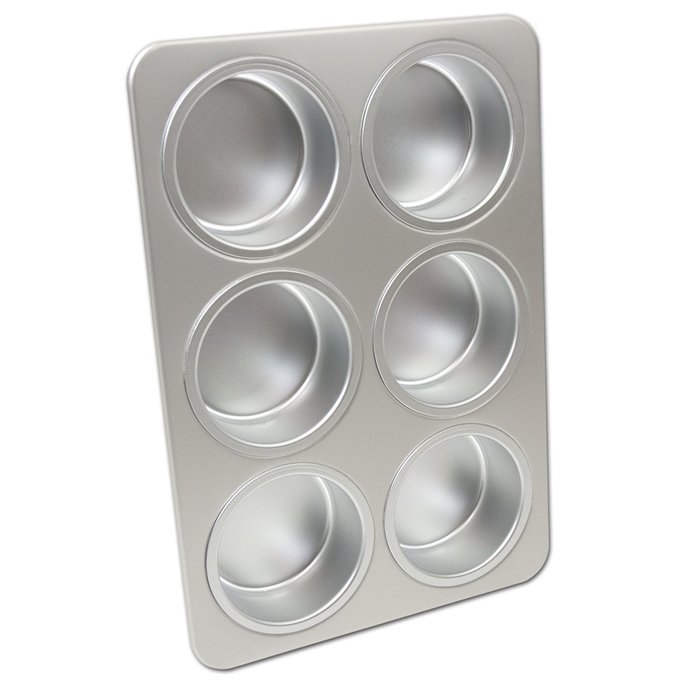Fat Daddio's Cupcake/Muffin Classic Wheel Shape Snackcake Pan, 6 Cavities