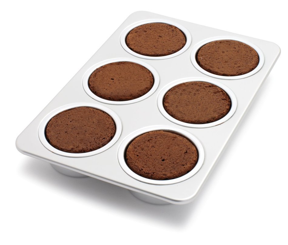 Fat Daddio's Cupcake/Muffin Classic Wheel Shape Snackcake Pan, 6 Cavities N3