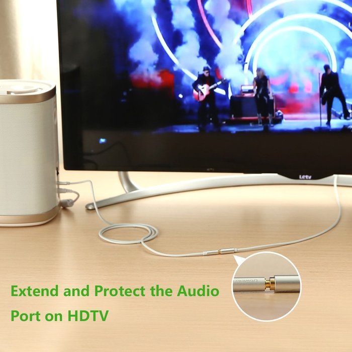 3.5mm Extension, Ugreen Slim 3.5mm Male to Female Stereo Audio Extension Cable Adapter Gold Plated Compatible... N11