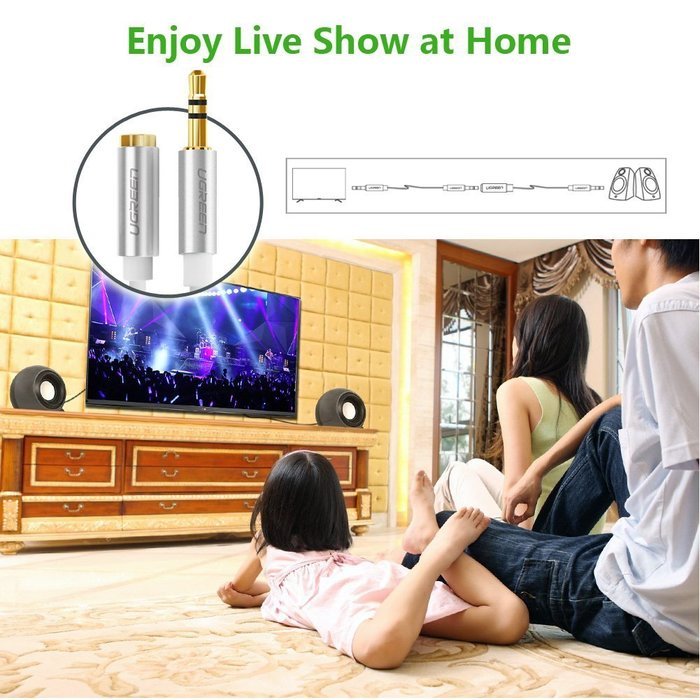 3.5mm Extension, Ugreen Slim 3.5mm Male to Female Stereo Audio Extension Cable Adapter Gold Plated Compatible... N18