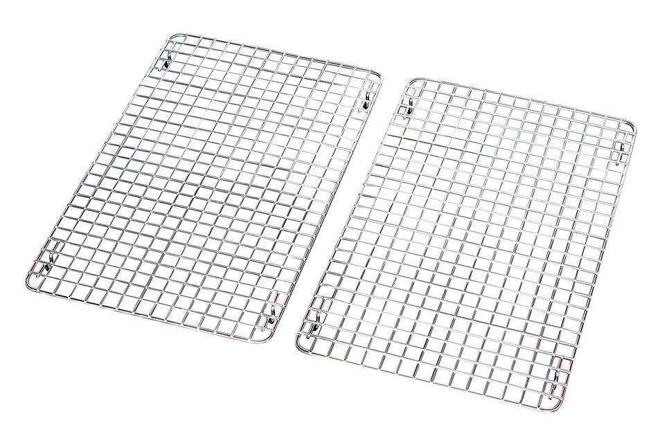 DecoBros 2 Pack 10x16 inches Cooling Rack Wire Steel Pan Grade, Chrome N4