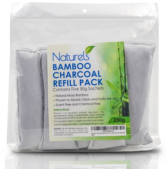 Bamboo Charcoal 5 Pack! Purify The Air, Eliminate Odors and Control Moisture | Naturally Freshen Smelly Areas...
