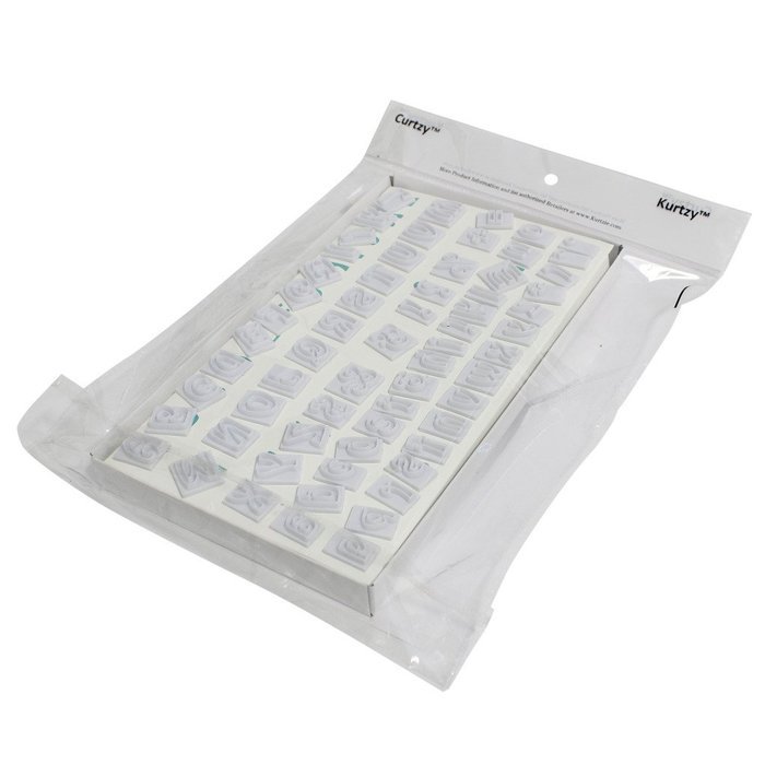 Curtzy TM 64 Piece Alphabet Letter Character Press Stamp Set for Cakes Decorating Fondant Icing N5