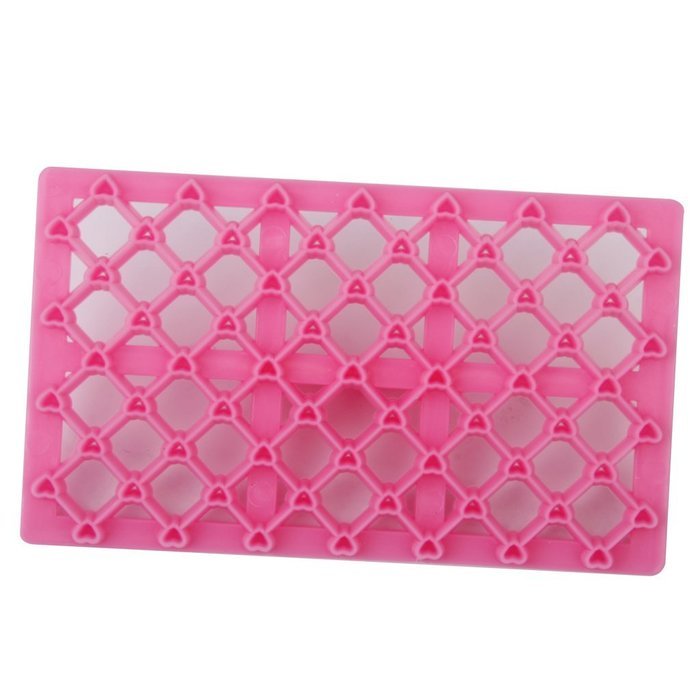 DIY Heart Quilt Embosser Fondant Cake Cutter Craft Decorations Tool