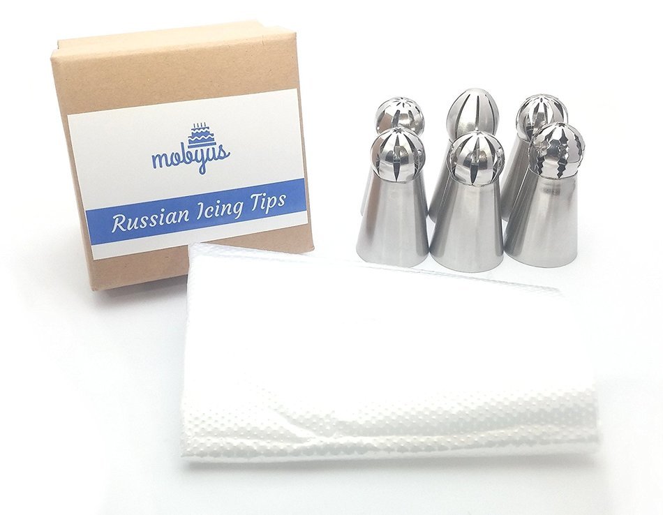 6pcs Russian Ball Icing Tips For Decorating Cakes Pastries Durable Stainless Steel Sphere Piping Tips Easy To... N2