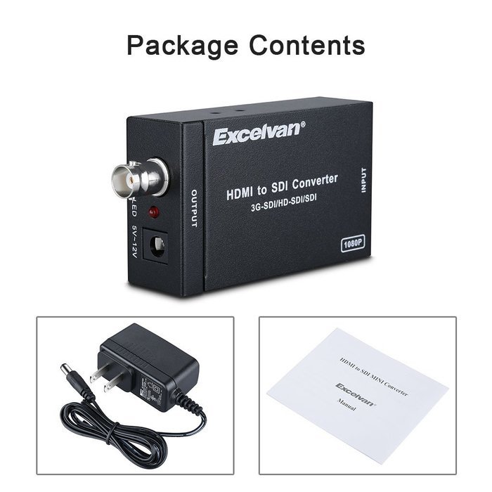 Excelvan 1080P MINI 3G HDMI to SDI Video Converter for Home Theater Cinema PC Laptop HD DVD N9