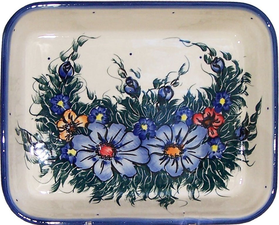Boleslawiec Stoneware - Polish Pottery Medium Lasagna Baker - "Eva's Collection" Wild Field