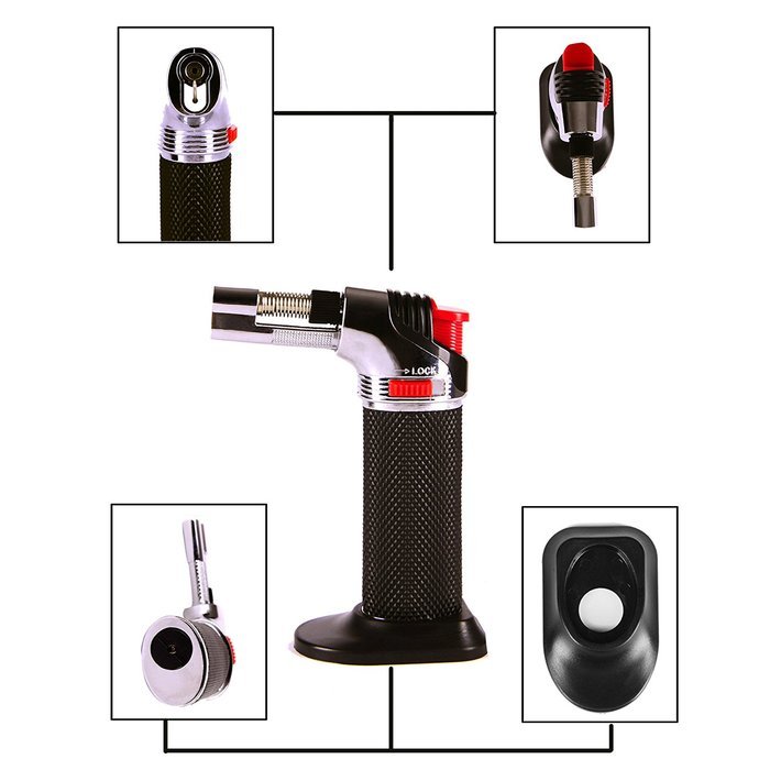 CoZroom Micro Culinary Torch for Food Cooking and Kitchen Use-Refillable&ndash; Micro Lighter and Adjustable Flame to... N3