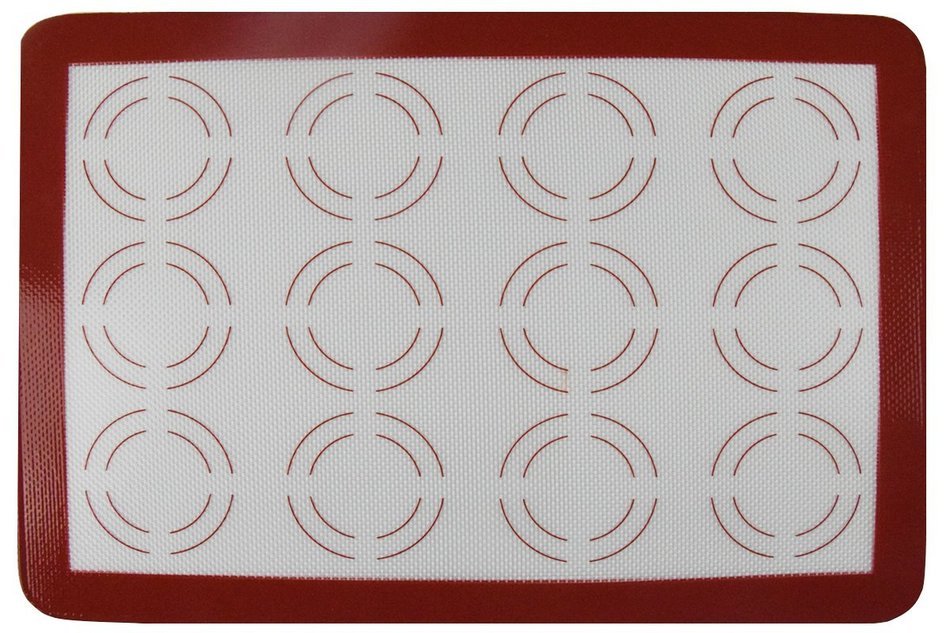 Homankit Silicone Baking Mat for Large Macarons - 11 5/8" x 16 1/2" Non-Stick Cookie Baking Sheet - Red