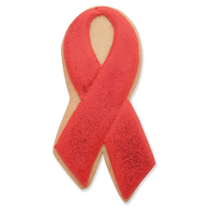 Pink Ribbon Cookie and Fondant Cutter - Ann Clark - 5.5 Inches - US Tin Plated Steel N4