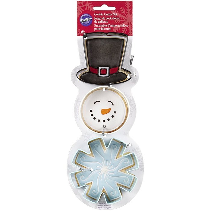 Wilton 2308-5072 3-Piece Christmas Snowman Metal Cookie Cutter Set