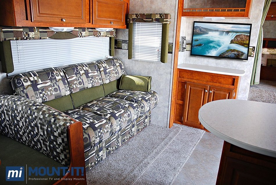 Mount-It! RV TV Mount, Lockable Full Motion TV Wall Mount Designed Specifically for RV or Mobile Home Use Single... N4